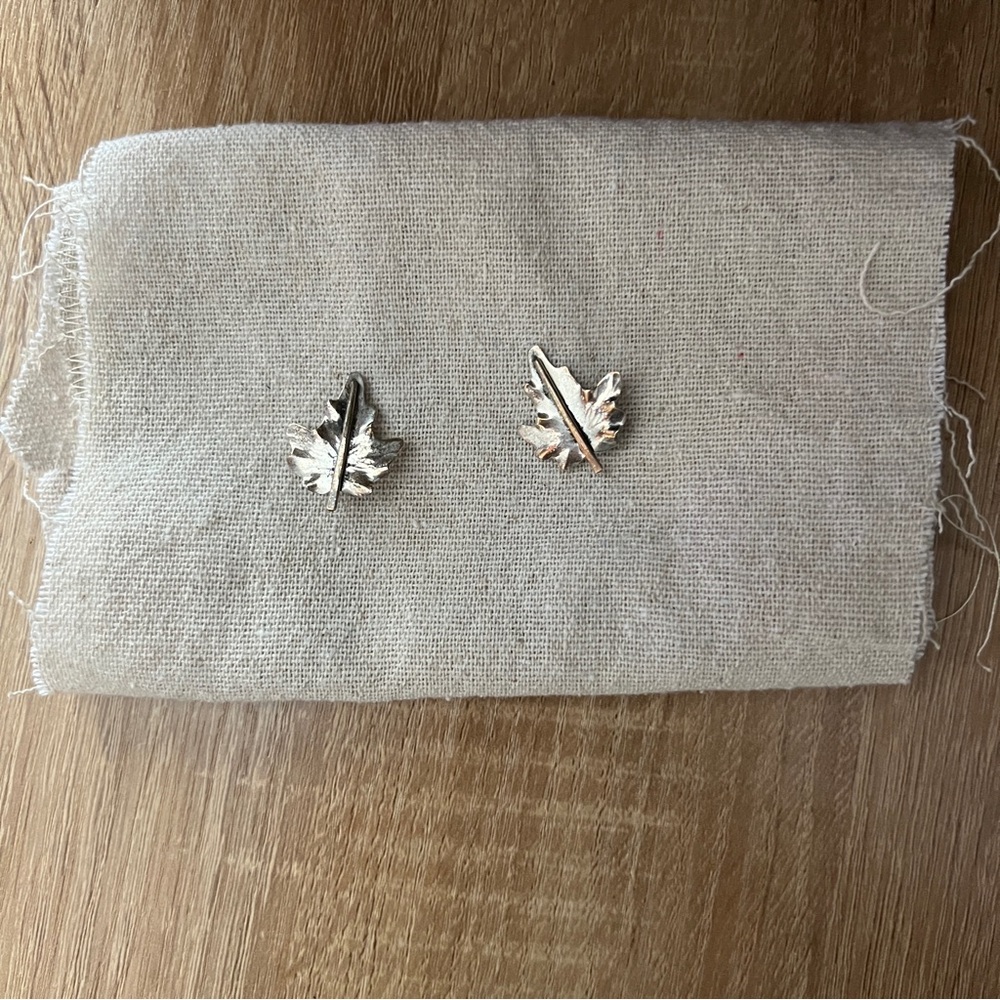 Sterling Silver Leaf Earrings